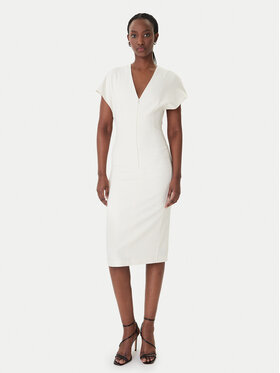 Patrizia Pepe Patrizia Pepe Коктейлна рокля 8A1663/A6F5-W409 Екрю Regular Fit