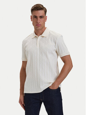 Calvin Klein Calvin Klein Polo LV04LE203G Kremowy Regular Fit