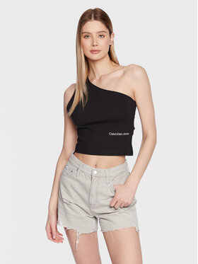 Calvin Klein Jeans Calvin Klein Jeans Felső J20J220788 Fekete Slim Fit