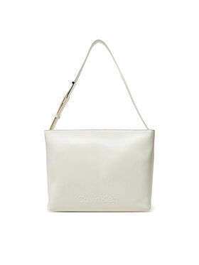 Calvin Klein Calvin Klein Borsetta Embossed Logo Medium Shopper K60K613172 Écru