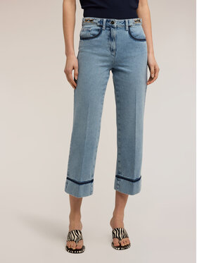 Motivi Motivi Jeansy P463Q004501N004 Turkusowy Cropp Fit