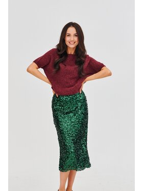 NAOKO NAOKO Puzdrová sukňa Emerald Glam Zelená Regular Fit