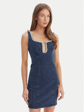Guess Guess Džinsinė suknelė W6RK69 D55M0 Mėlyna Regular Fit