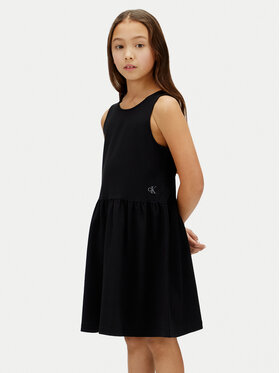 Calvin Klein Jeans Calvin Klein Jeans Лятна рокля LVCKSJH01G Черен Regular Fit