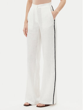 ICONA ICONA Spodnie materiałowe RP5LE005 Biały Relaxed Fit