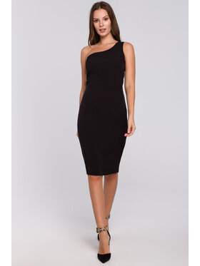 Makover Makover Sukienka elegancka K003 Czarny Regular Fit