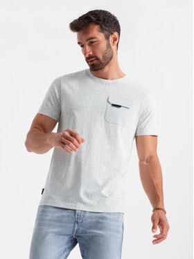 Ombre Ombre T-Shirt S2042 Szary jasny Regular Fit