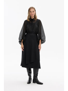Deni Cler Milano Deni Cler Milano Spódnica midi W-DC-7064-F5-G6-90-1 Czarny A-Line Fit