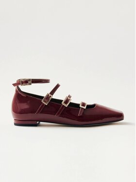 ALOHAS ALOHAS Baleriny Luke Onix Wine Burgundy Leather Ballet Flats Bordowy