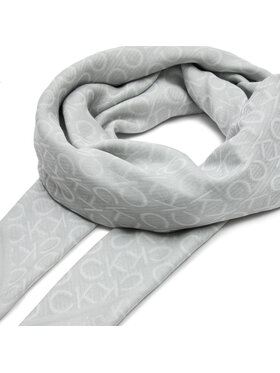 Calvin Klein Marama Monogram Jacquard Scarf 130X130 K60K608779 Siva