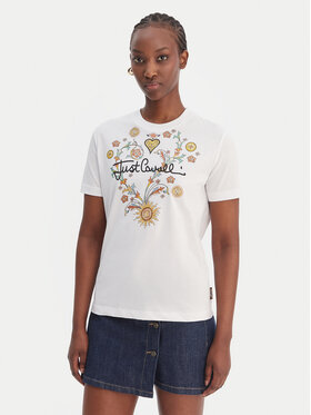 Just Cavalli Just Cavalli Tričko 80PAHT28 CJ500 Biela Regular Fit