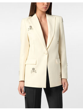 PHILIPP PLEIN PHILIPP PLEIN Marynarka 24267 Biały Loose Fit