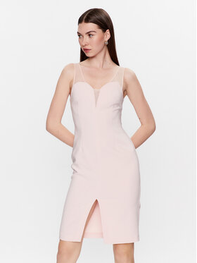 Kontatto Kontatto Kokteilinė suknelė NO1013 Rožinė Slim Fit