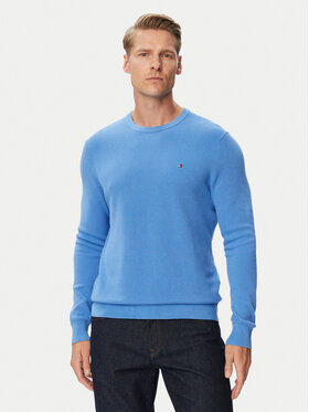 Tommy Hilfiger Tommy Hilfiger Sweter Essential MW0MW36347 Niebieski jasny Regular Fit