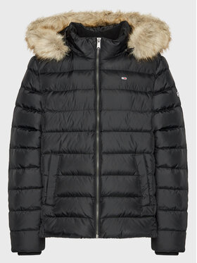 Tommy Jeans Curve Tommy Jeans Curve Пухено яке Basic DW0DW14584 Черен Regular Fit