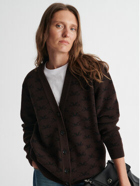 MARI PRETI MARI PRETI Kardigan MONOGRAM M COZY Brązowy Oversize