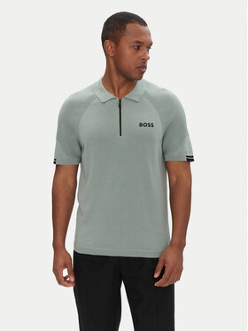 BOSS BOSS Тениска с яка и копчета K_Perform-Max_Pl 50537146 Зелен Slim Fit