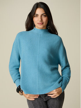 Oltre Oltre Sweter M156E002165N009 Turkusowy Regular Fit