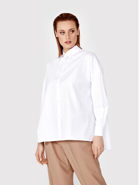 Simple Simple Marškiniai KOD021 Balta Relaxed Fit