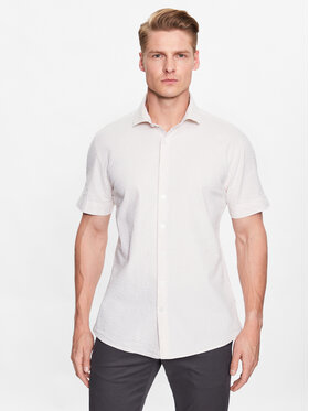 Lindbergh Lindbergh Hemd 30-203431 Beige Slim Fit