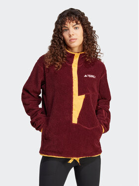 adidas adidas Fleecová mikina Terrex XPLORIC High-Pile-Fleece IN3105 Bordová Regular Fit