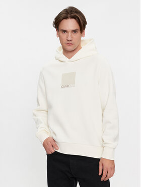Calvin Klein Calvin Klein Mikina Square Logo K10K111827 Écru Regular Fit