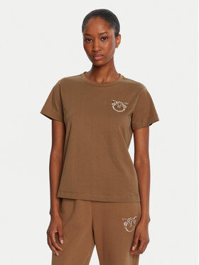 PINKO PINKO Tricou Nambrone 103320 A2RN Maro Regular Fit