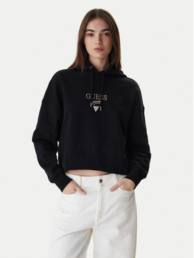 Guess Jeans Guess Jeans Μπλούζα W6RQ00 K68I4 Μαύρο Relaxed Fit