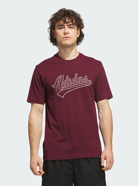 adidas adidas T-Shirt Varsity Tailsweep Graphic Czerwony ciemny Regular Fit