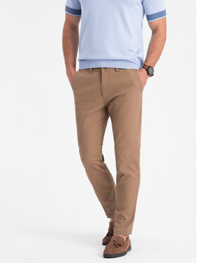 Ombre Ombre Chino kalhoty OM-PACP-0186 Hnědá Slim Fit