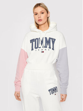 Tommy Jeans Tommy Jeans Sweatshirt Color Block DW0DW12105 Weiß Cropped Fit