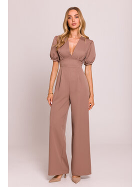 Made of Emotion Made of Emotion Kombinezon M852 Brązowy Sexy Straight Fit