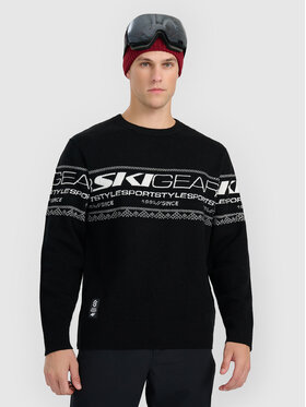 4F 4F Sweter casual Czarny Regular Fit