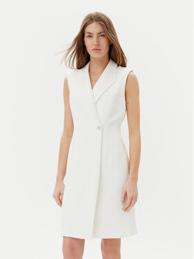 DKNY DKNY Коктейлна рокля DD5U1H66 Екрю Slim Fit