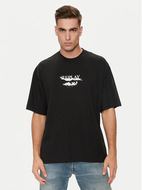 REPLAY Replay Tricou MMG334.000.23454 Negru Oversize