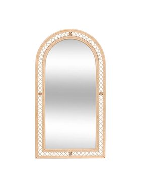 MIAhome MIAhome Lustro Rattanowe półowalne Anahi 87x47 cm Beżowy