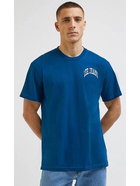 Lee Lee T-Shirt Varsity Tee Niebieski Relaxed Fit