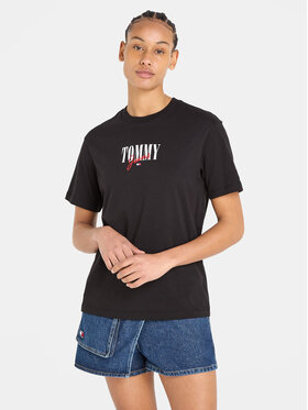 Tommy Jeans T-shirt Essential Logo DW0DW16441 Crna Relaxed Fit