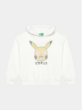 United Colors Of Benetton United Colors Of Benetton Majica dugih rukava POKEMON 3J73C203E Bijela Comfort Fit