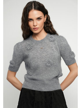 BIZUU BIZUU Sweter ADRIS Szary Standard Fit