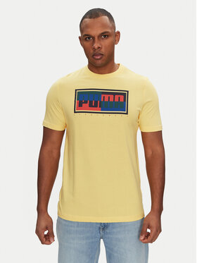 Puma Puma T-särk Graphics Box 684827 Kollane Regular Fit