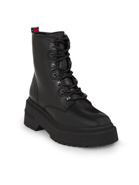 Tommy Jeans Škornji Tjw Lace Up Boot Chunky EN0EN02404 Črna