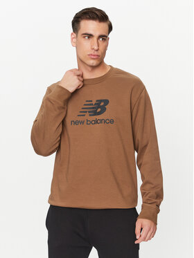 New Balance New Balance Bluza Essentials Stacked Logo French Terry Crewneck MT31538 Brązowy Regular Fit