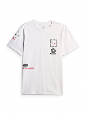 4F 4F T-Shirt WHEEL & WAVE Biały Regular Fit