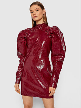 ROTATE ROTATE Сукня зі штучної шкіри Kim RT450 Бордовий Regular Fit
