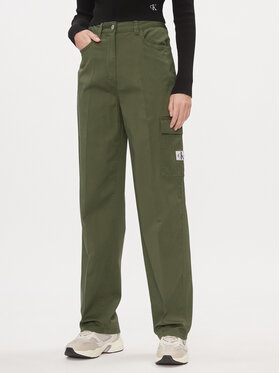 Calvin Klein Jeans Calvin Klein Jeans Pantaloni din material J20J221297 Verde Straight Fit