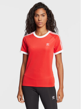 adidas adidas T-Shirt adicolor Classics 3-Stripes HM6413 Czerwony Slim Fit