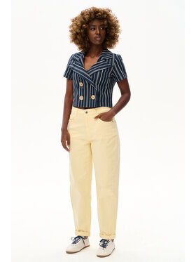blue shadow blue shadow Spodnie materiałowe 8058-10 Żółty Regular Fit