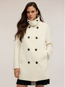 Motivi Motivi Cappotto 0076W100113N011 Bianco Regular Fit