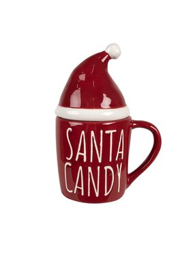 MIAhome MIAhome Kubek ceramiczny świąteczny Santa Candy 300 ml Czerwony